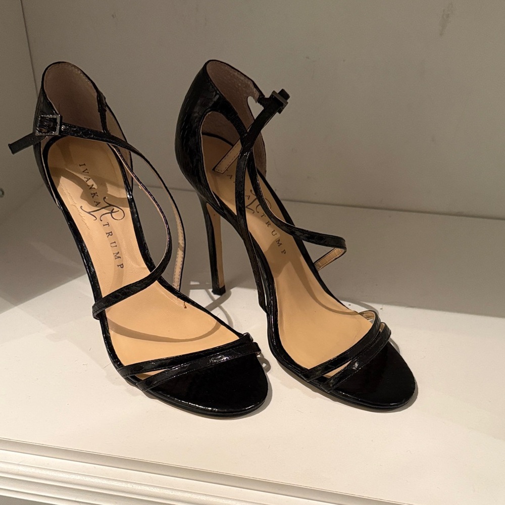 Ivanka Trump Black Strappy Heels